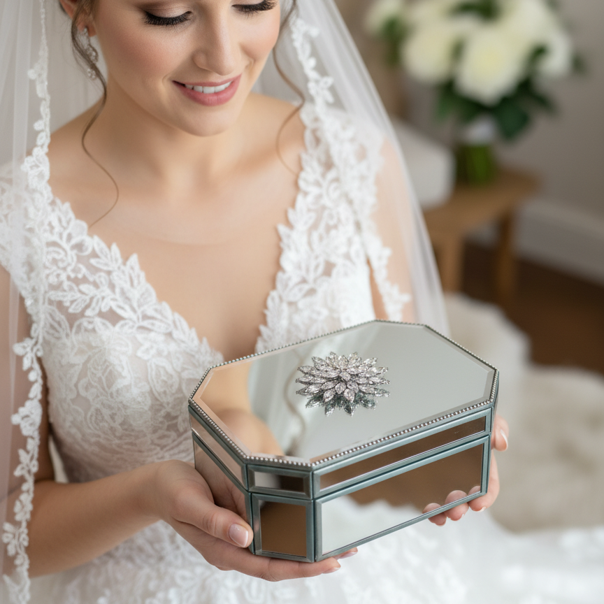 Porta Aros Cofre Espejo