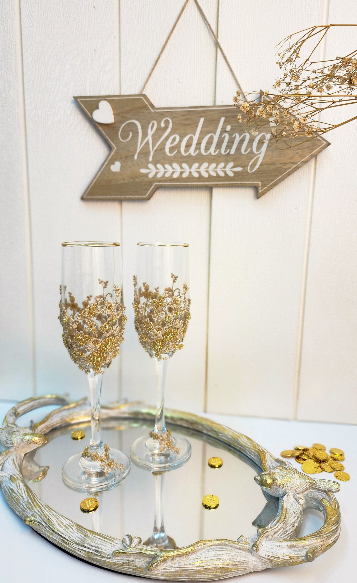 Set de copas para novios